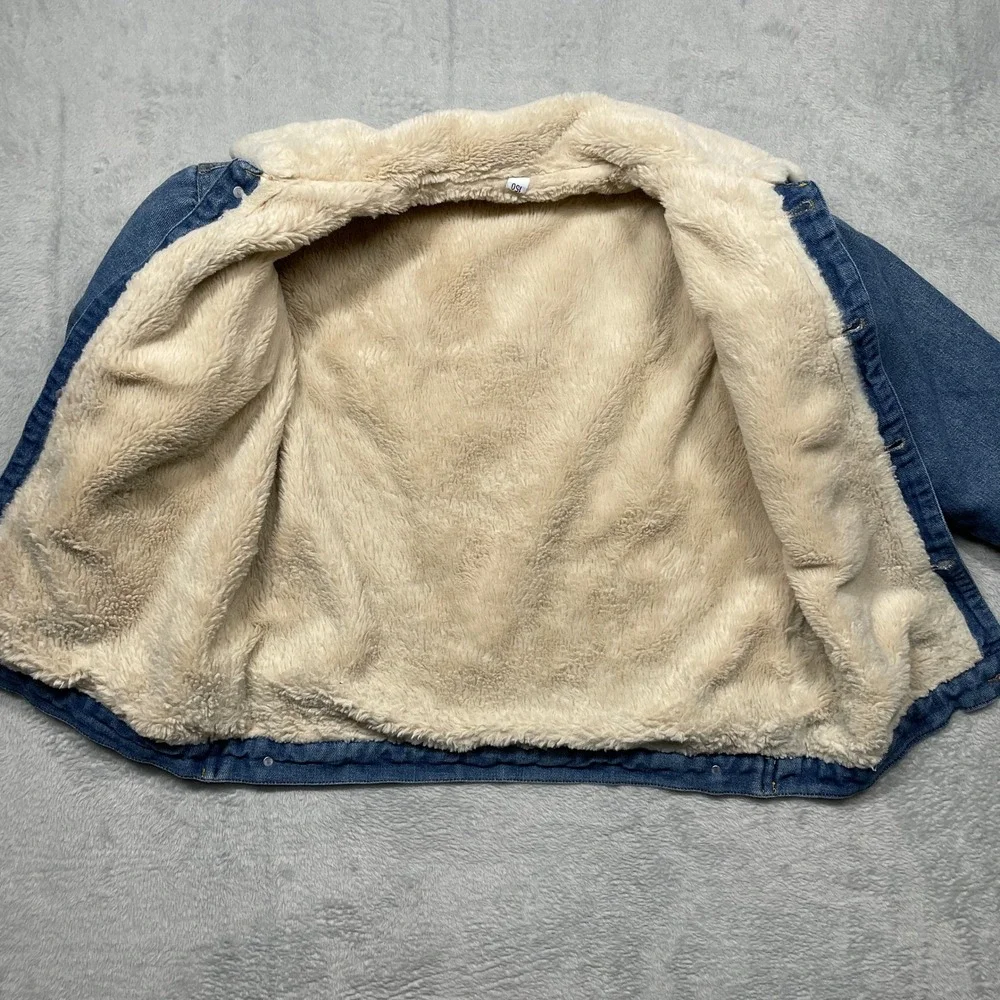 Topman Denim Jacket Boys 150 Blue Sherpa Lined LAOCL Luckey Child Ren Jeans